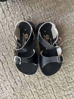Classic Sun-San Navy Kids Leather Buckle Sandals